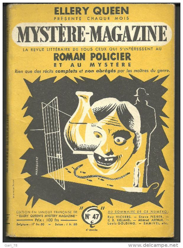 ELLERY QUEEN  MYSTERE-MAGAZINE  N° 47 Décembre  1951 -  FISHER / VICKERS / KELLAND / GRANDCOUR - Opta - Ellery Queen Magazine
