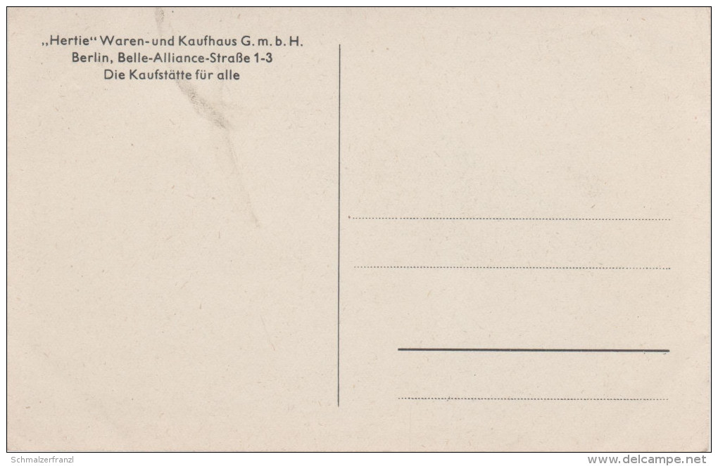 AK Berlin Kreuzberg Belle Alliance Strasse Mehringdamm 1 3 Warenhaus Kaufhaus Hermann Tietz Hertie Bei Tempelhofer Ufer - Kreuzberg