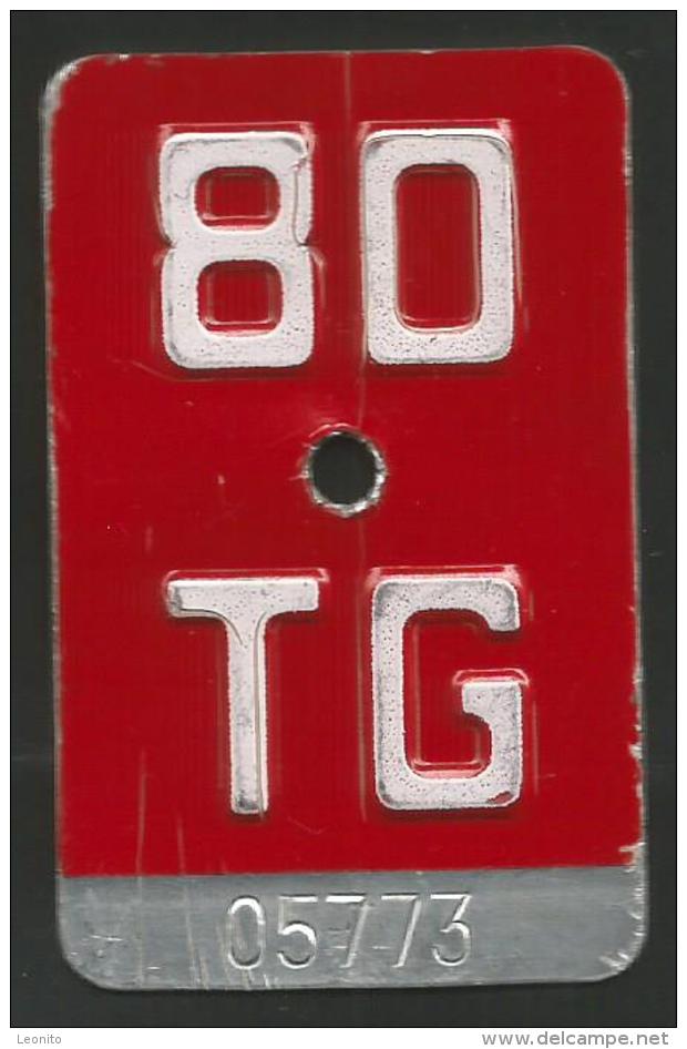 Velonummer Thurgau TG 80 - Plaques D'immatriculation