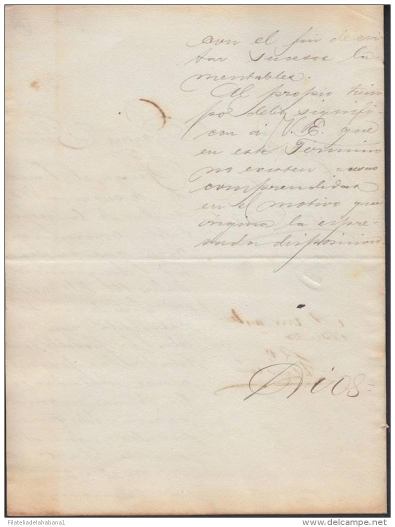 E872 CUBA SPAIN ESPAÑA RAILROAD REPORT. REPORTE DE NO HABER CASAS CERCA DEL FERROCARRIL. 1885 - America (Other)