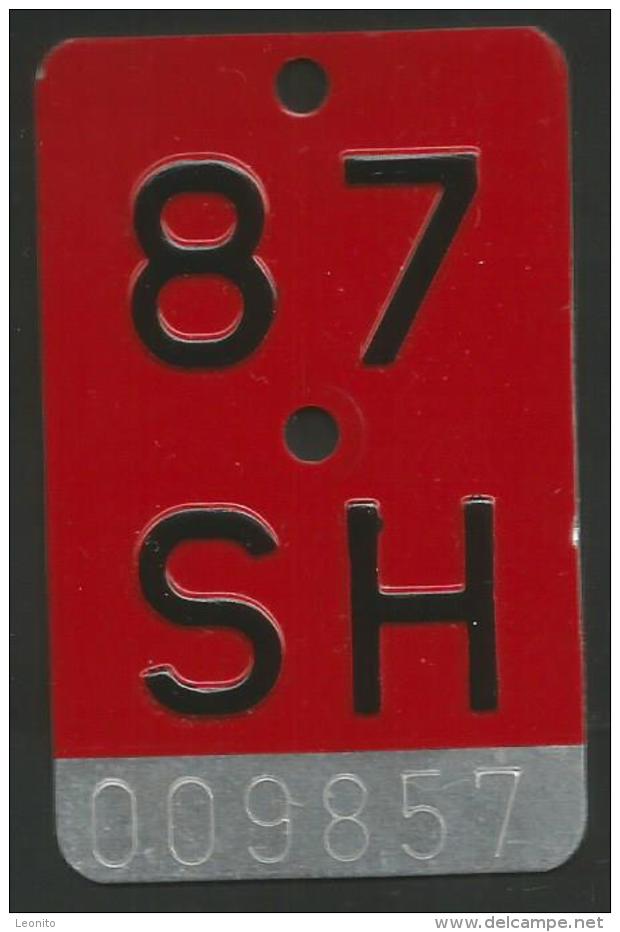 Velonummer Schaffhausen SH 87 - Plaques D'immatriculation