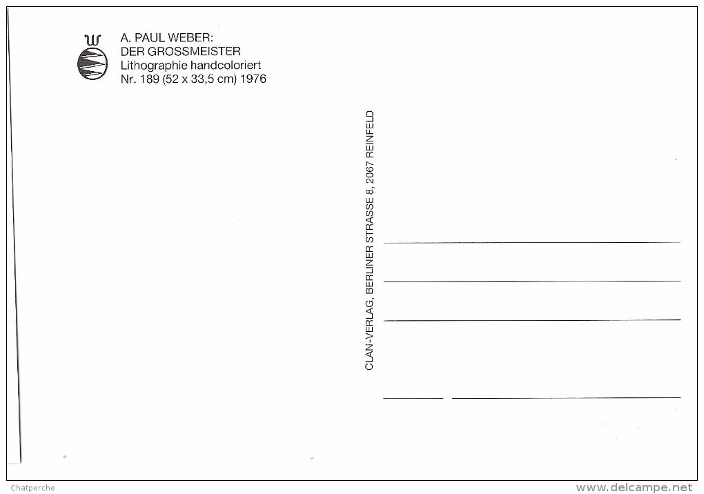 CPM JEU D'ECHECS CHESS ILL. PAUL WEBER N° 189 DER GROSSMEISTER - Chess