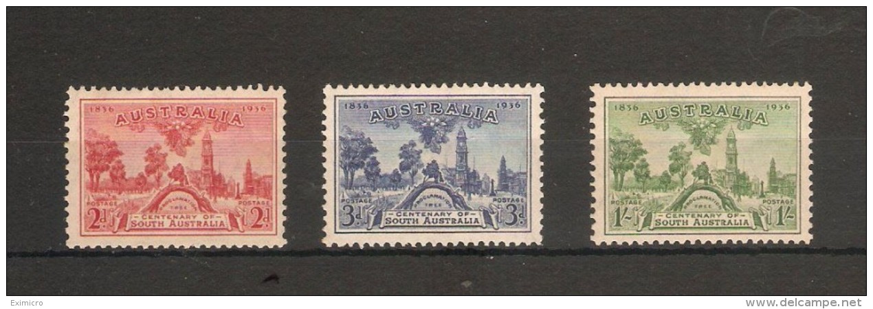 AUSTRALIA 1936 SOUTH AUSTRALIA CENTENARY SET SG 161/163 UNMOUNTED/ MOUNTED MINT Cat £32 - Ungebraucht
