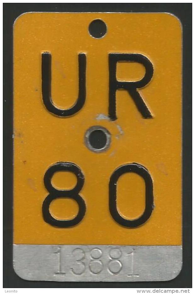 Velonummer Mofanummer Uri UR 80 - Kennzeichen & Nummernschilder