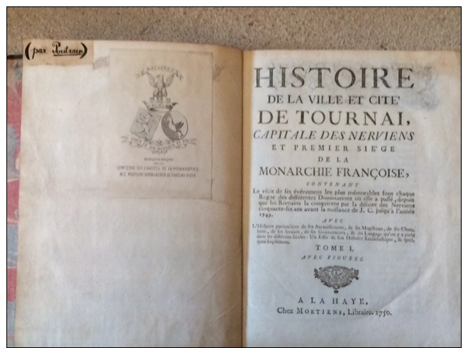 rare, 5 livres sur tournay , edition originale, baisse de prix a saisir