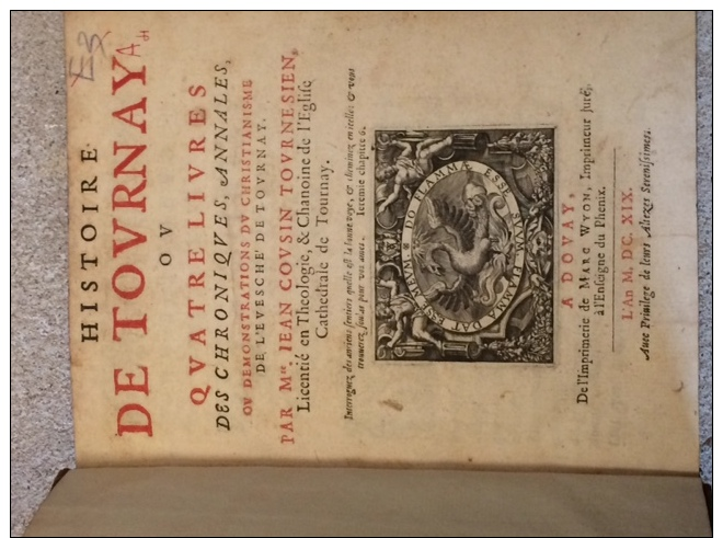 rare, 5 livres sur tournay , edition originale, baisse de prix a saisir
