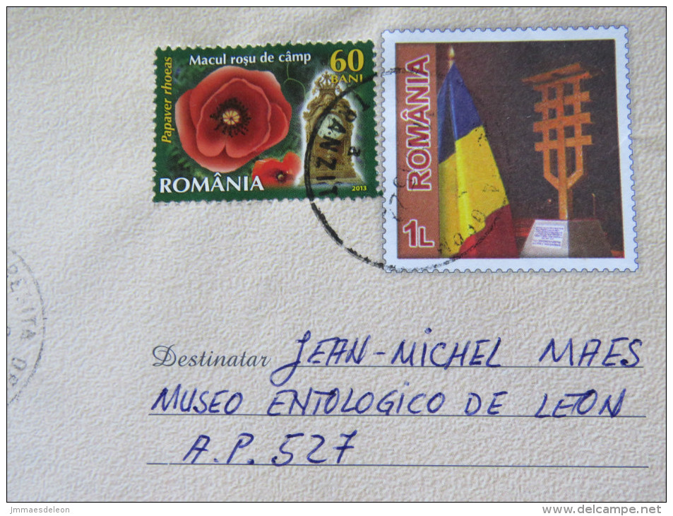 Romania 2015 Stationery Cover To Nicaragua - Comunist Party - Flower - Lettres & Documents