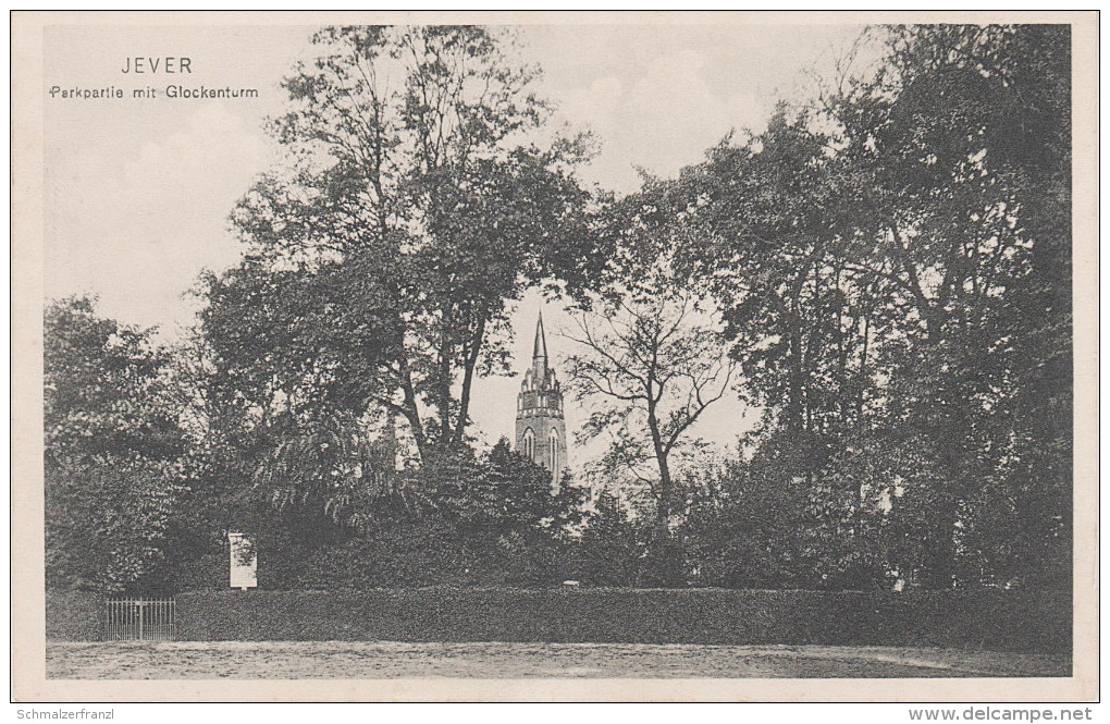 AK Jever Parkpartie Park Glockenturm Kirche Bei Wittmund Schortens Wangerland Friedeburg Wilhelmshaven Hooksiel Sande - Jever