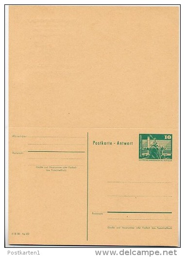 DDR P81-1-75 C1  Postkarte Mit Antwort PRIVATER ZUDRUCK Bahnhof Zerbst 1975 - Privatpostkarten - Ungebraucht