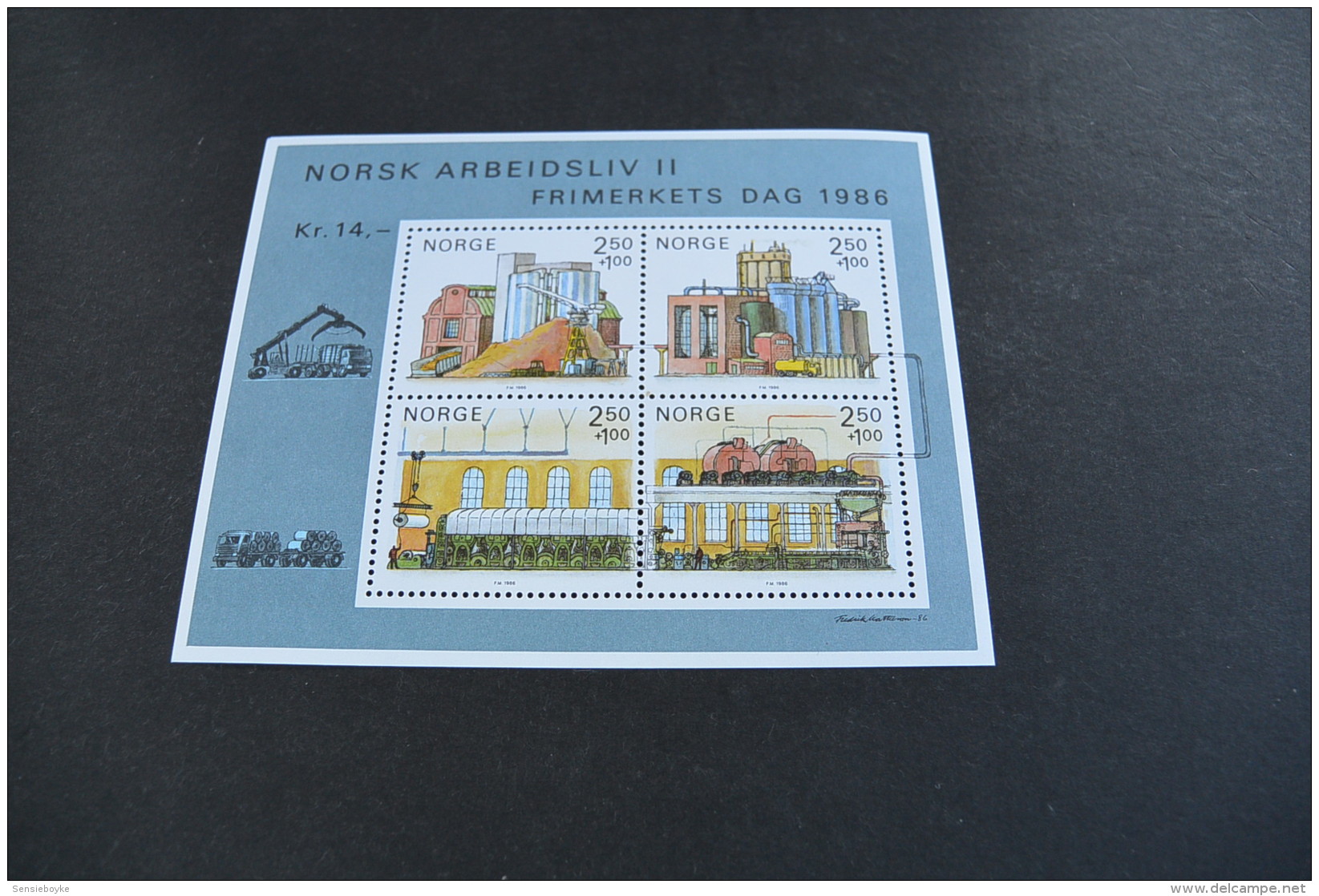 NN375a-  Bloc MNH NORWAY 1986 - Scott# B69 - Paper Industry - Día Del Sello