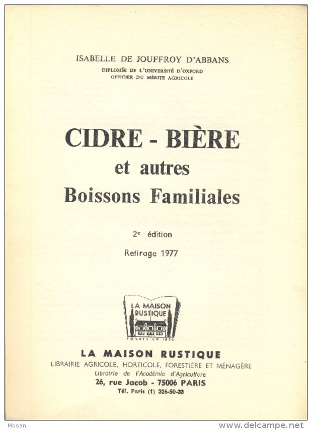 Cidre Bière Et Autres Boissons Familiales. La Maison Rustique. 1977 - Gastronomie