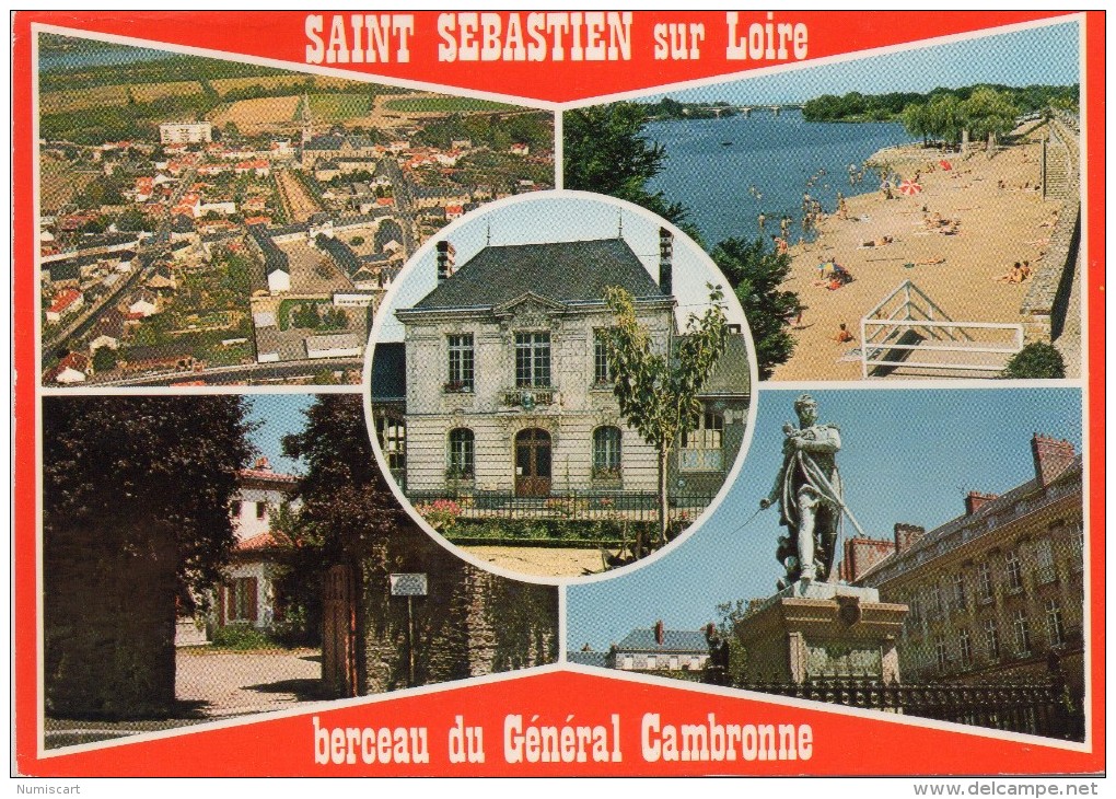 St-Sébastien-sur-Loire.. Belle Multi-vues Animée La Plage La Mairie La Maison Natale Du Général Cambronne - Saint-Sébastien-sur-Loire