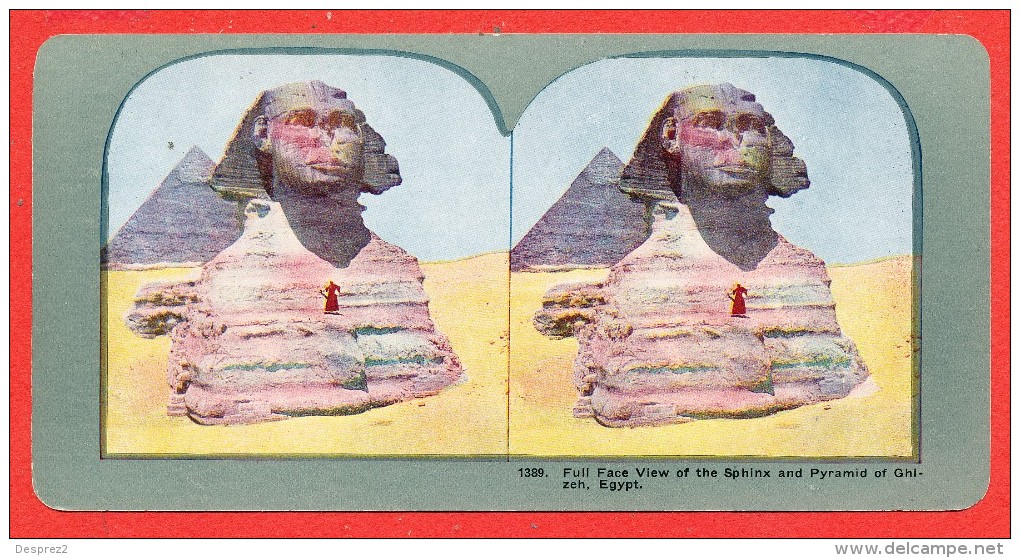 EGYPTE  Carte Stéréoscopique The Sphinx Pyramid Of Ghizeh - Pyramids