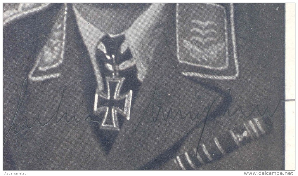 JOACHIM MEISSNER HIGHLY DECORATED HAUPTMANN IN THE FALLSCHIRMJAGER DURING WORLD WAR II AUTOGRAPHE SUR CARTE POSTALE - Autres & Non Classés