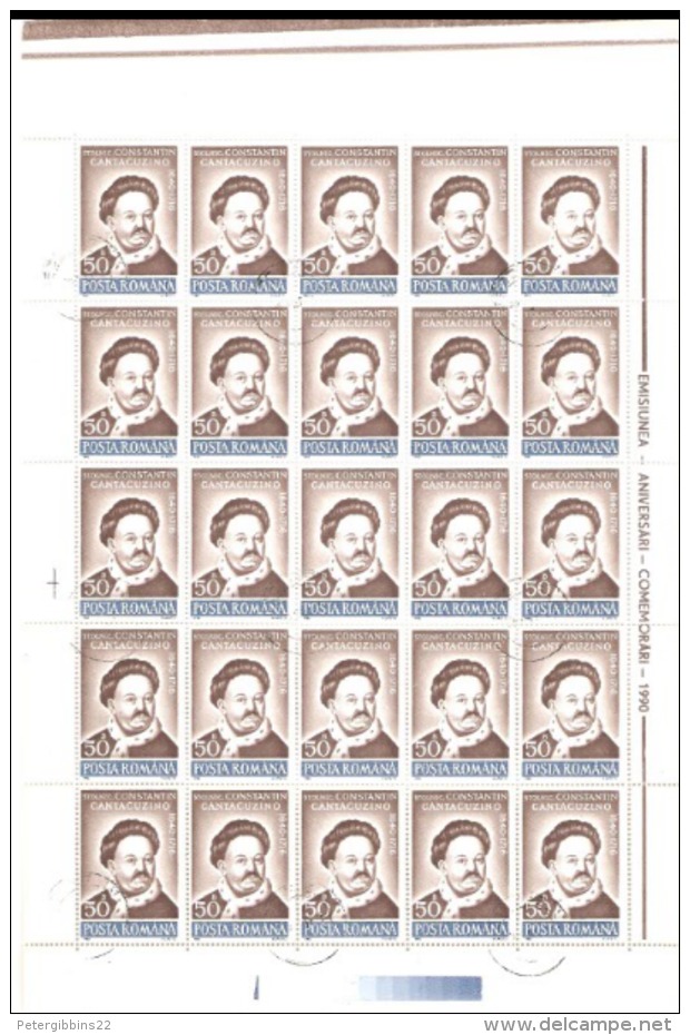 Romania 1990 SG 5310 Anniversaries Cancelled To Order 25 Stamps - Used Stamps