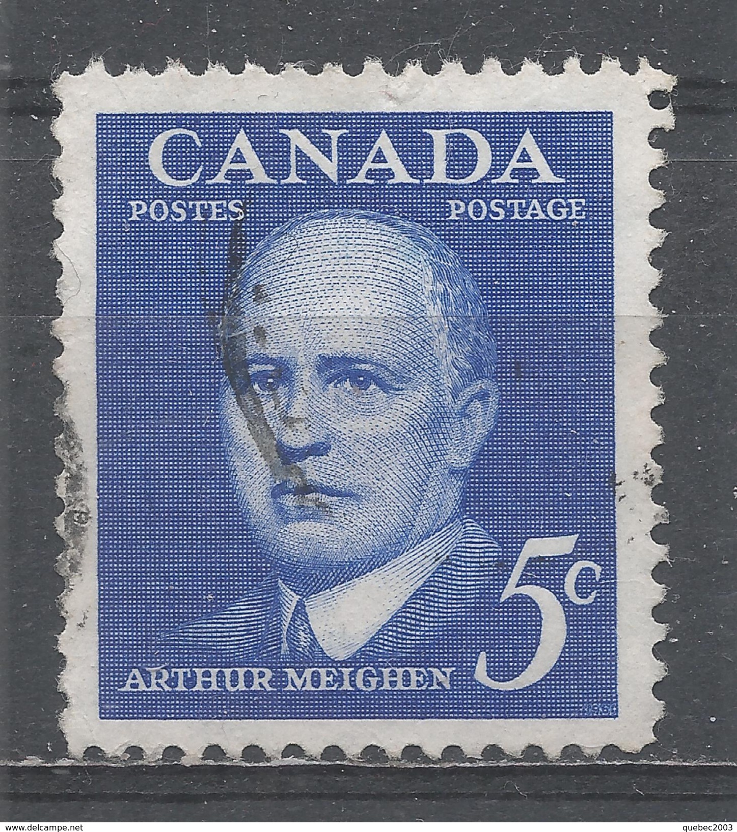 Canada 1961. Scott #393 (U) Arthur Meighen, Prime Minister Of Canada (1920-21, 1926)  (Complete Issue) - Oblitérés