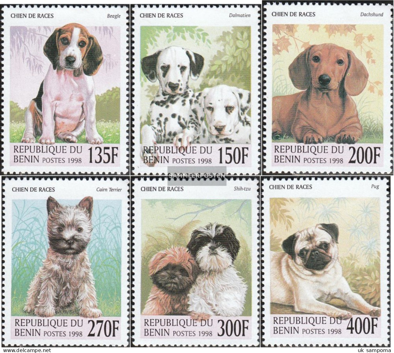 Benin 1049-1054 (complete Issue) Unmounted Mint / Never Hinged 1998 Puppies - Autres & Non Classés