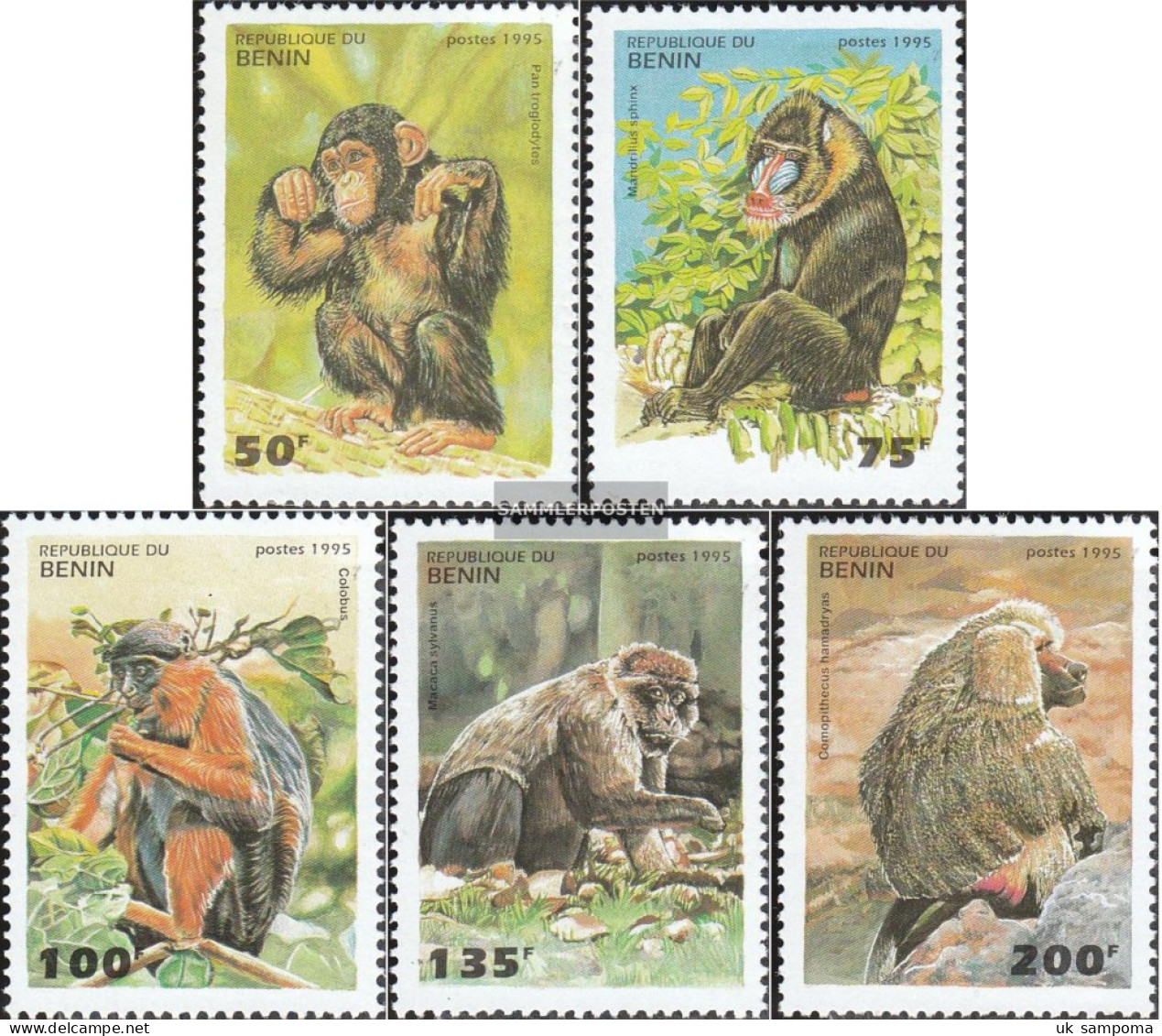 Benin 638-642 (complete Issue) Unmounted Mint / Never Hinged 1995 Monkeys - Benin - Dahomey (1960-...)