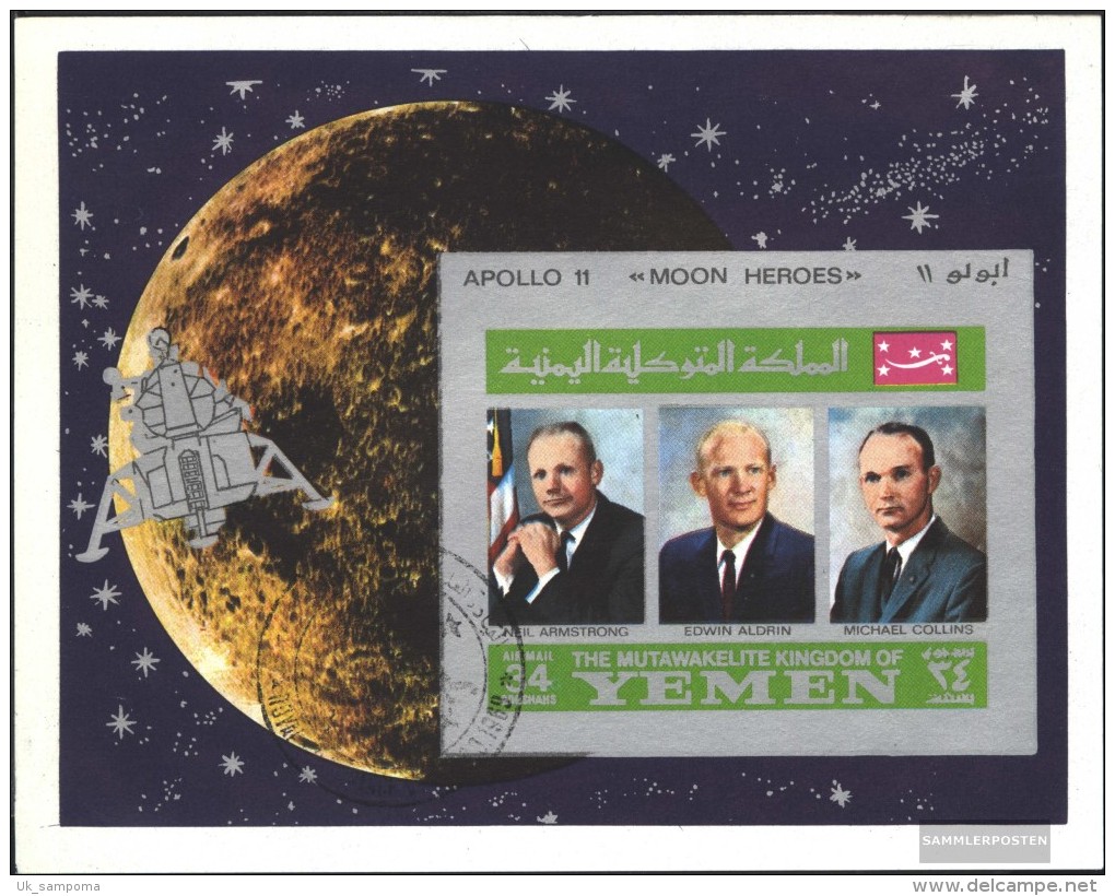 Yemen (UK) Miniature Sheet A167A B (complete Issue) Fine Used / Cancelled 1969 Astronaut - Yemen