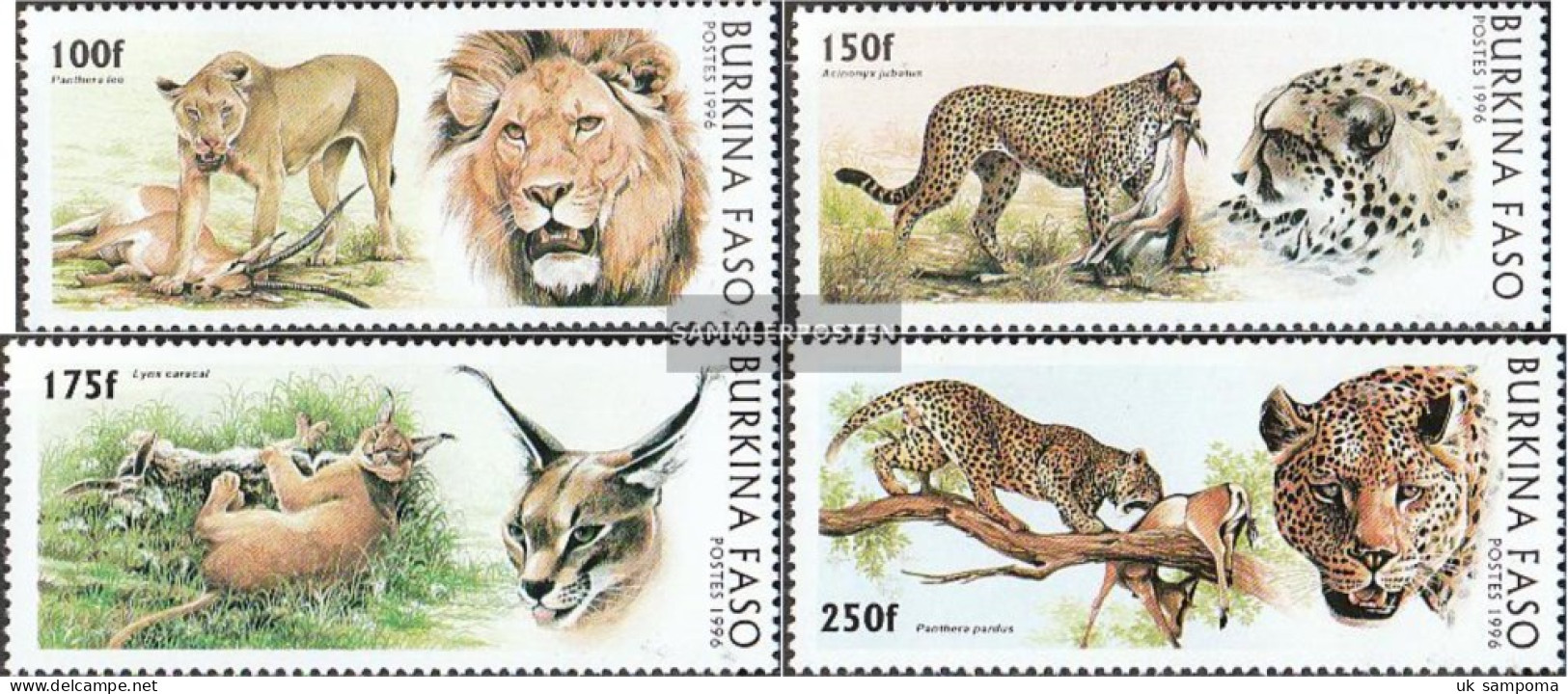 Burkina Faso 1437-1440 (complete Issue) Unmounted Mint / Never Hinged 1996 Big Cats - Burkina Faso (1984-...)