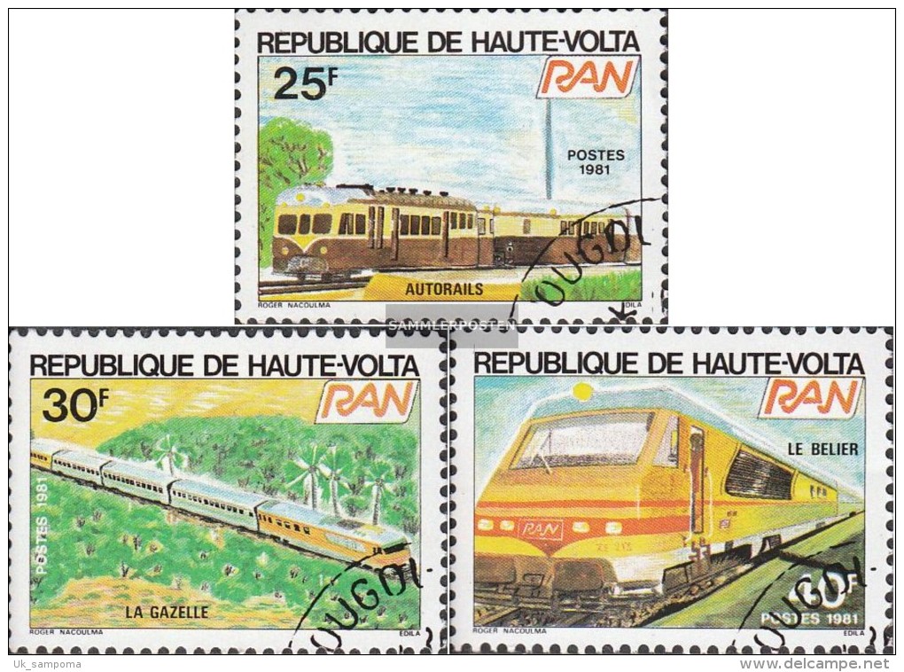 Upper Volta 831-833 (complete.issue.) Fine Used / Cancelled 1981 Railway Of Upper Volta - Upper Volta (1958-1984)