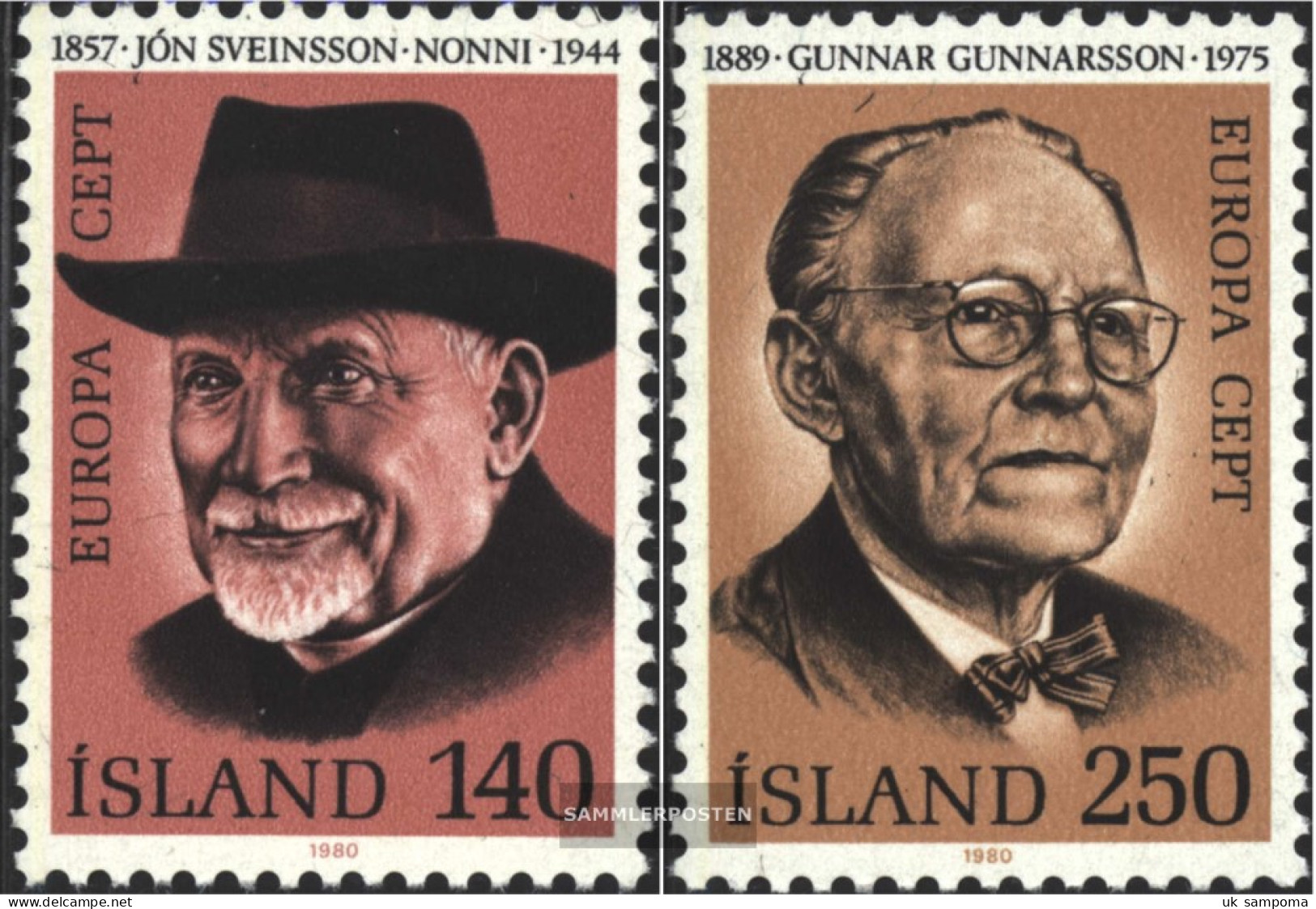 Iceland 552-553 (complete Issue) Unmounted Mint / Never Hinged 1980 Personalities - Unused Stamps