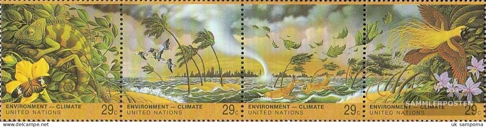 UN - New York 657-660 Quad Strip (complete Issue) Unmounted Mint / Never Hinged 1993 Climate Change - Unused Stamps