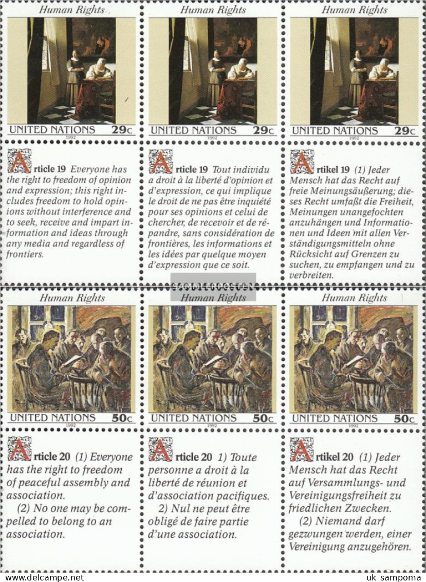 UN - New York 640-641 Sechserblocks (complete Issue) Unmounted Mint / Never Hinged 1992 Human Rights - Unused Stamps