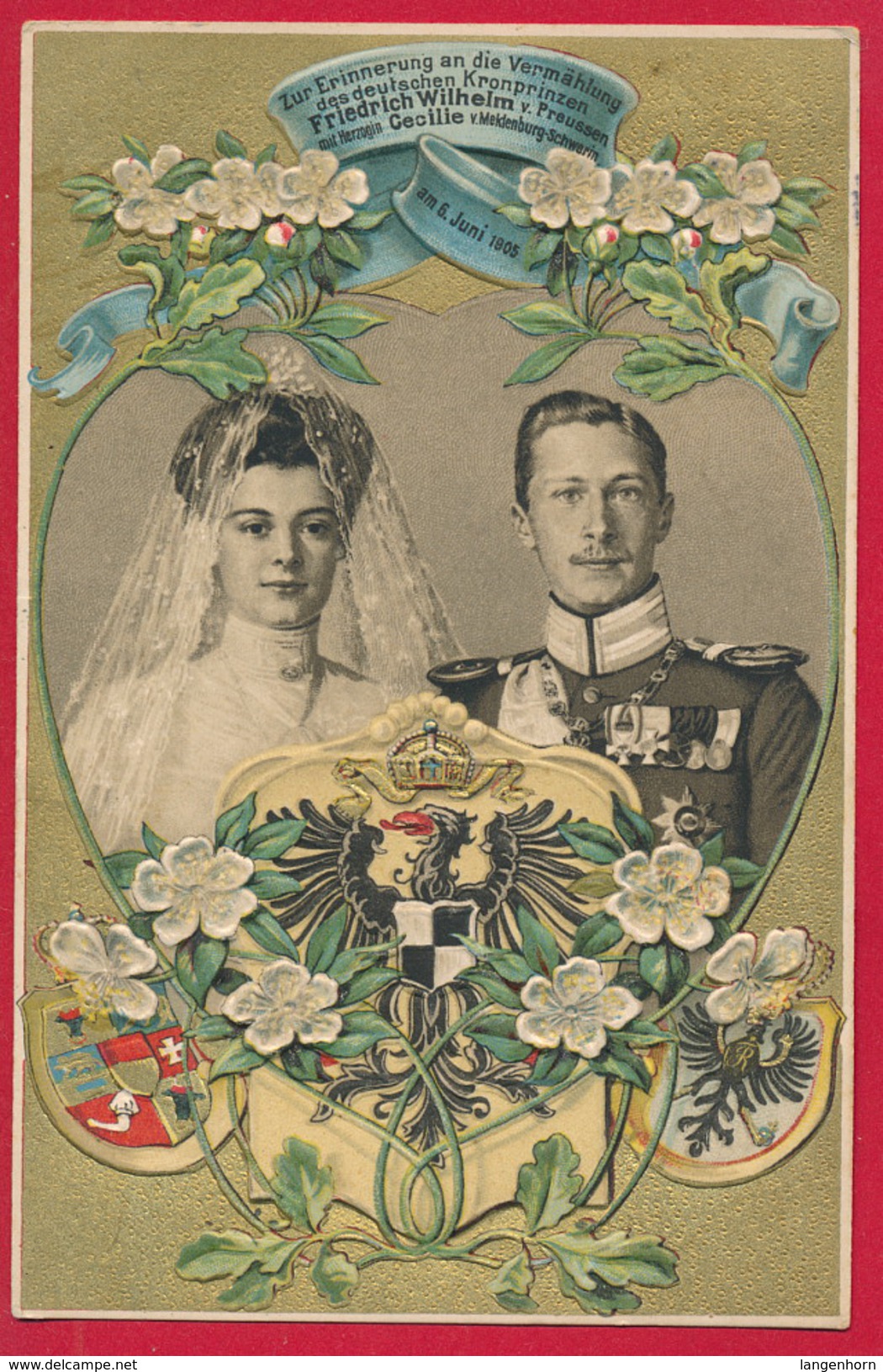 AK  Zur Hochzeit Von Prinz Friedrich Wilhelm ....  ~ 1905 - Königshäuser