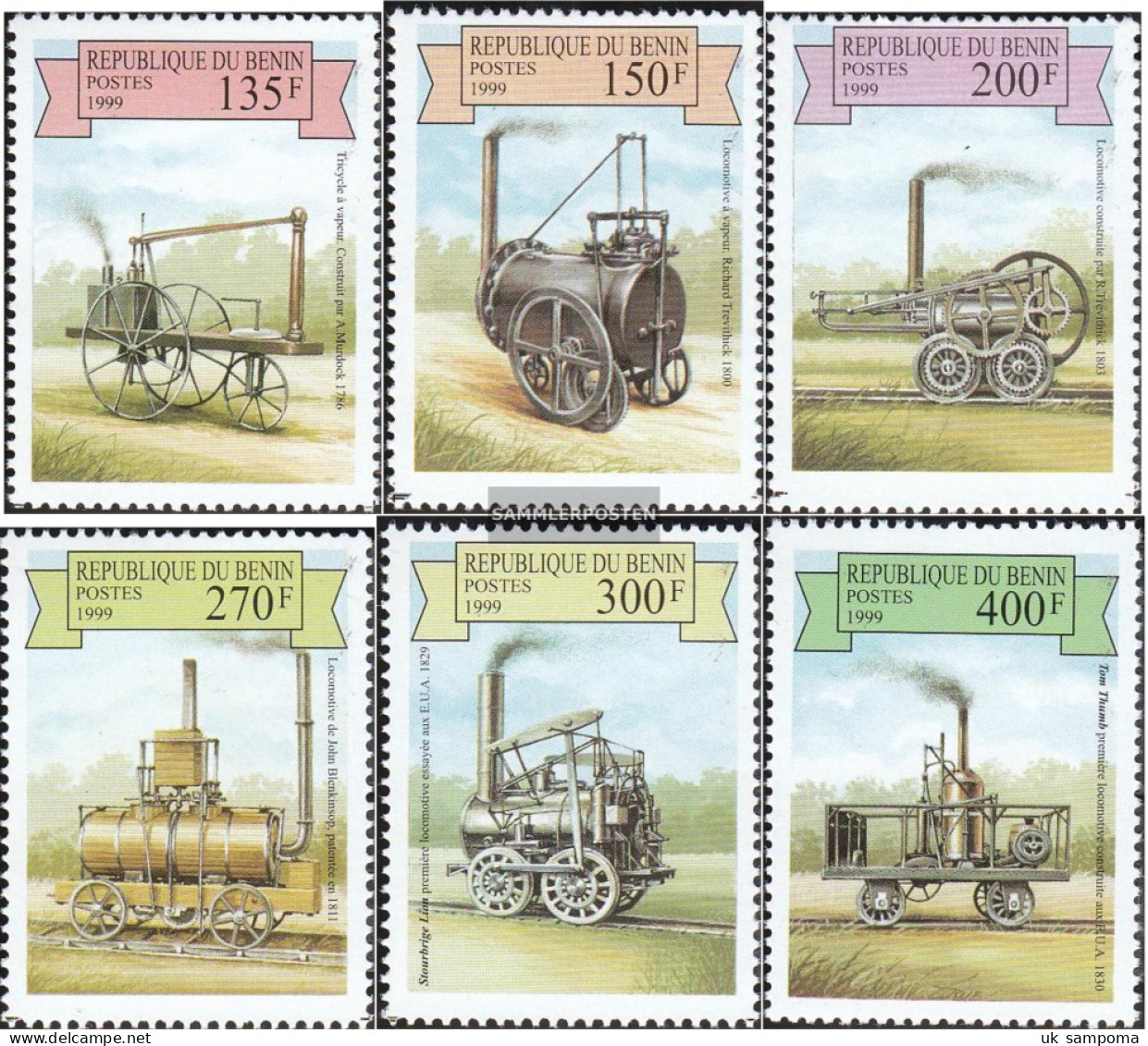 Benin 1170-1175 (complete Issue) Unmounted Mint / Never Hinged 1999 Steam Car And Locomotives - Sonstige & Ohne Zuordnung