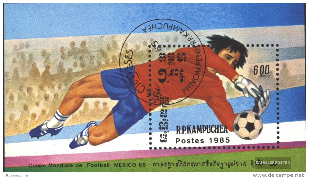 Cambodia Block142 (complete Issue) Fine Used / Cancelled 1985 Football-WM 1986, Mexico - Cambodja