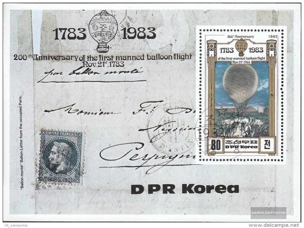 North-Korea Block135 (complete Issue) Fine Used / Cancelled 1982 200 Years Aviation - Corée Du Nord