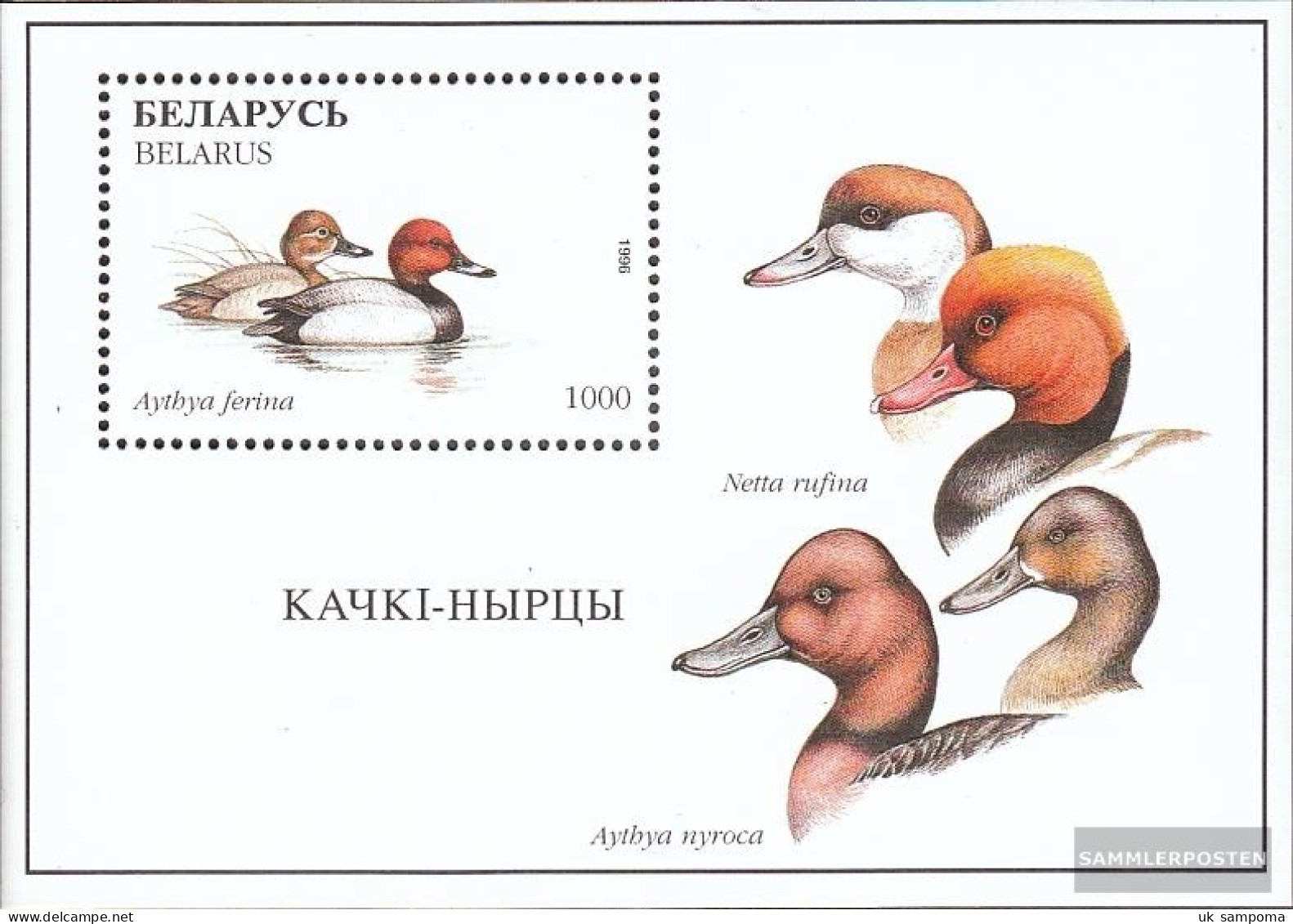 Weißrussland Block12 (complete Issue) Unmounted Mint / Never Hinged 1996 Birds - Belarus