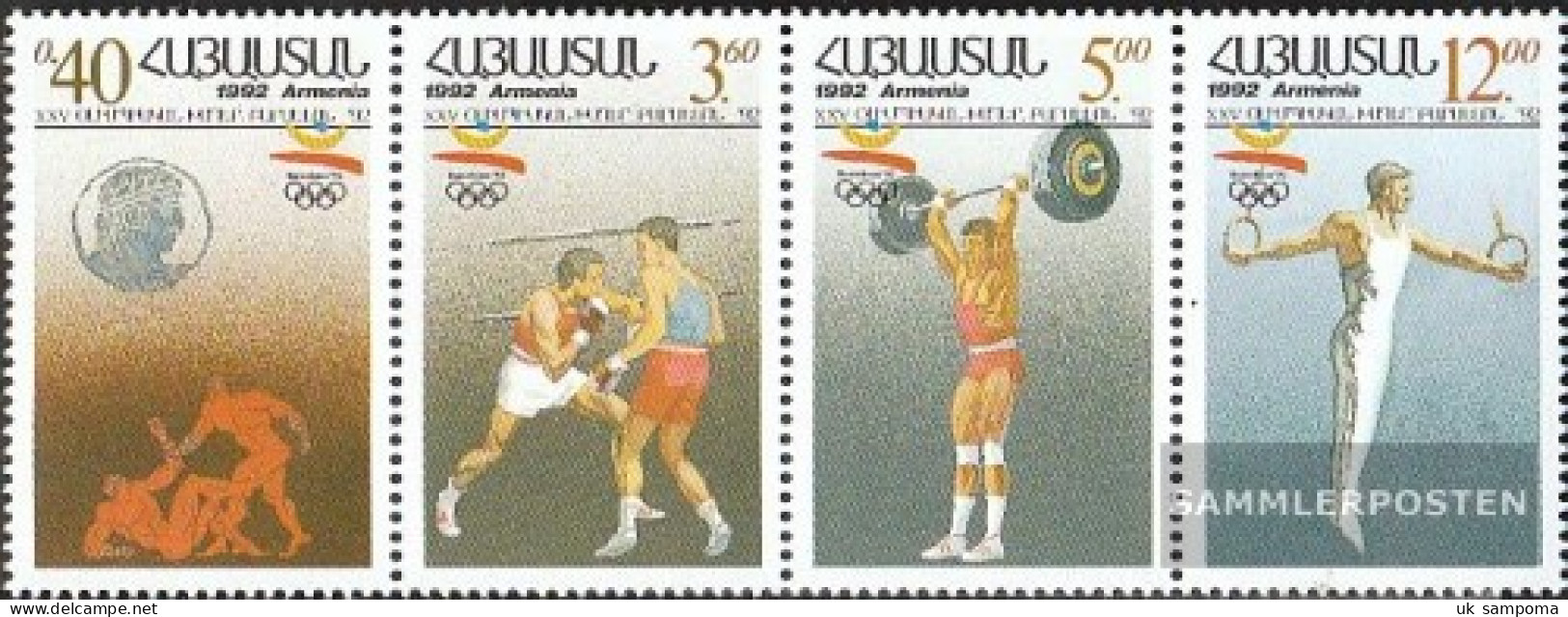 Armenia 199-202 Quad Strip (complete Issue) Unmounted Mint / Never Hinged 1992 Olympics Summer 92 - Armenia