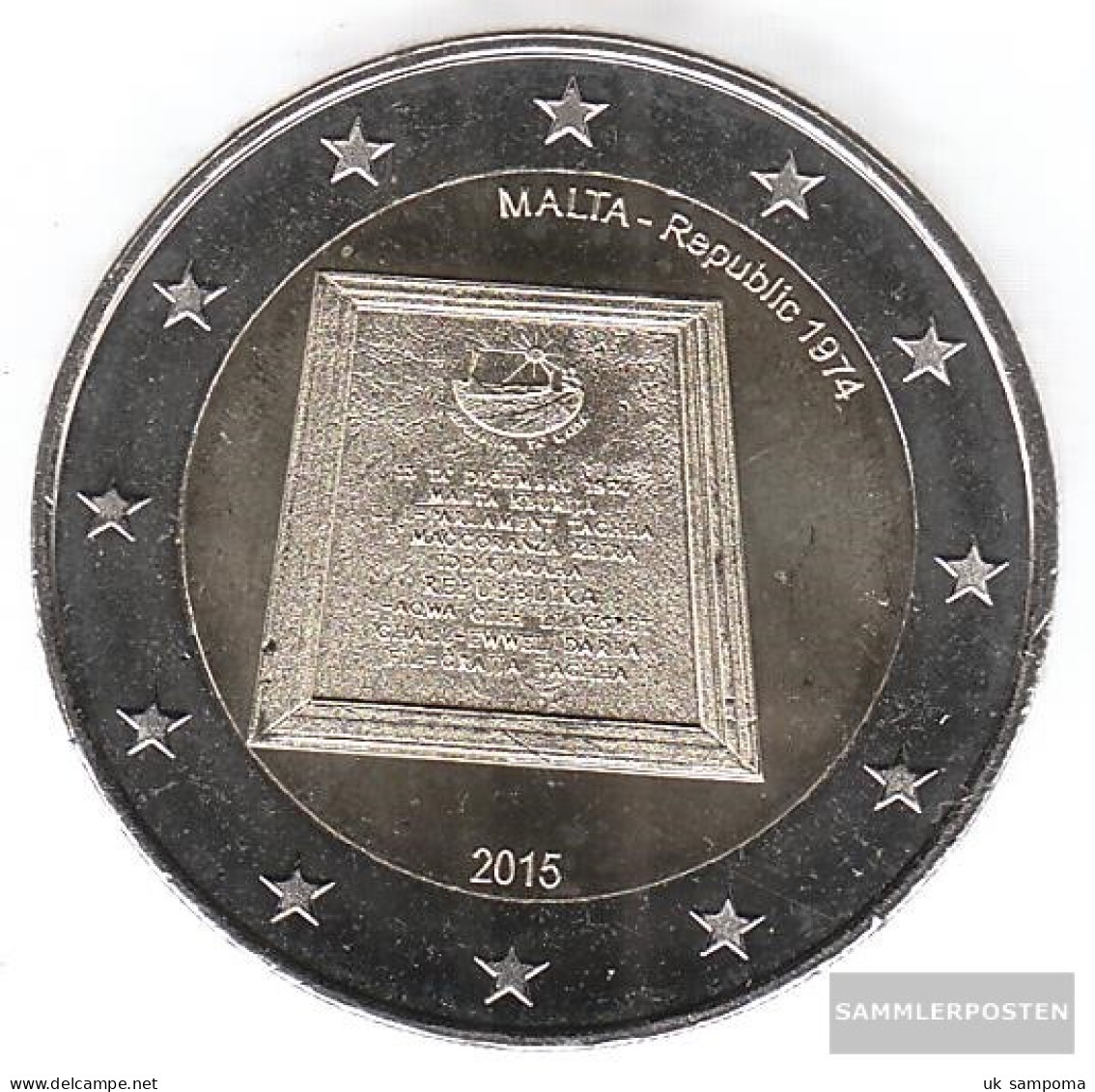 Malta 2015 Stgl./unzirkuliert Reprint: 435.000 Stgl./unzirkuliert 2015 2 Euro Proclamation The Republic - Malta