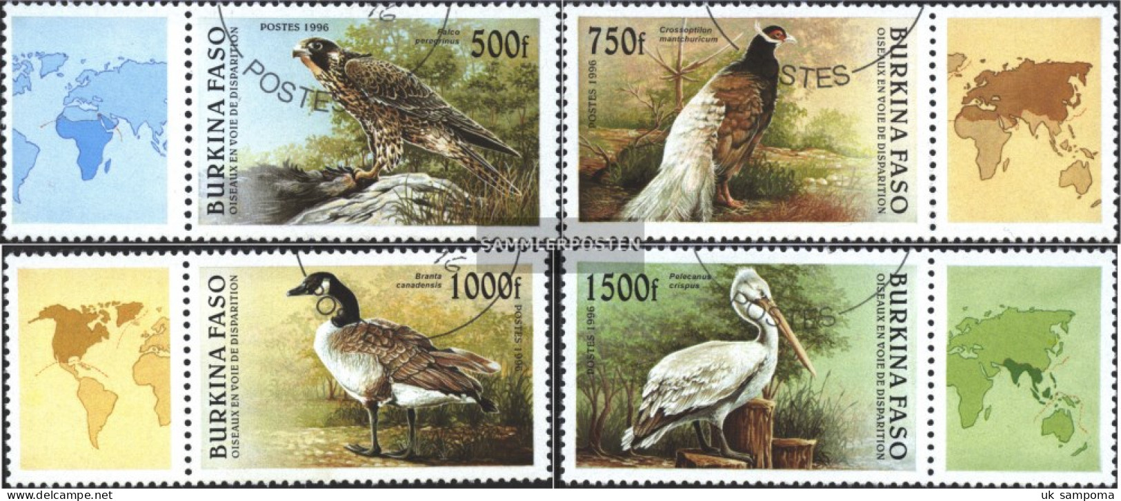 Burkina Faso 1406-1409 With Zierfeld (complete Issue) Unmounted Mint / Never Hinged 1996 Birds - Burkina Faso (1984-...)