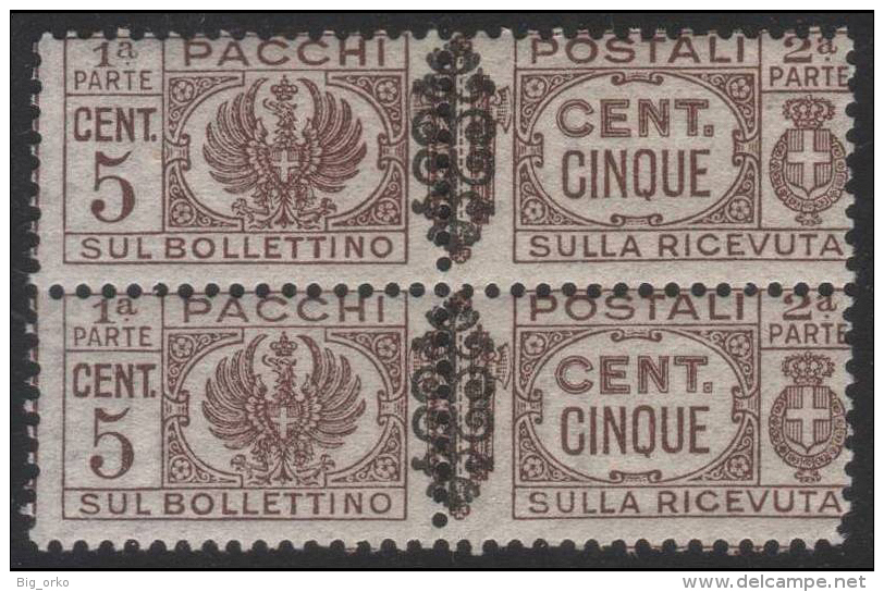 Italia - Pacchi Postali Del 1927/32 Soprastampato 5 C. Bruno (n° 48) / Coppia - 1945 - Postpaketten