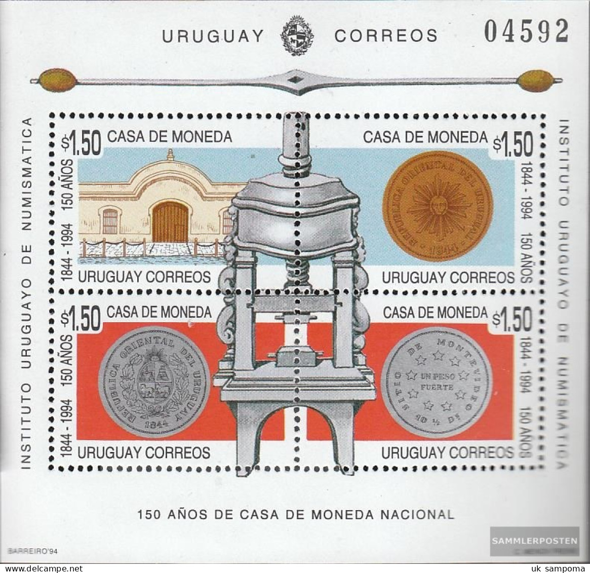 Uruguay Block65 (complete Issue) Unmounted Mint / Never Hinged 1994 State Mint - Uruguay