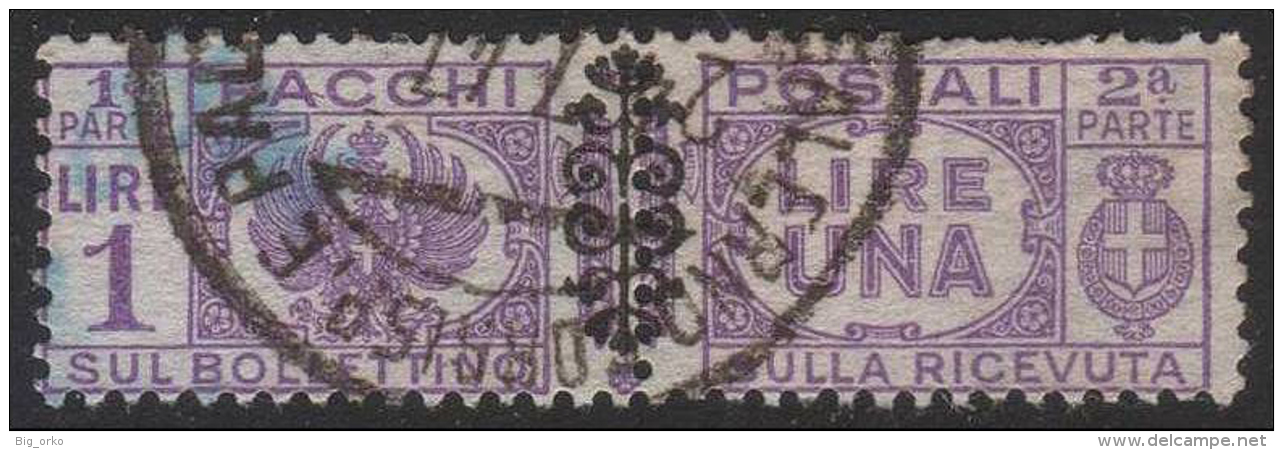 Italia - Pacchi Postali Del 1927/32 Soprastampato Lire 1 Violetto (n° 54) - 1945 - Paketmarken