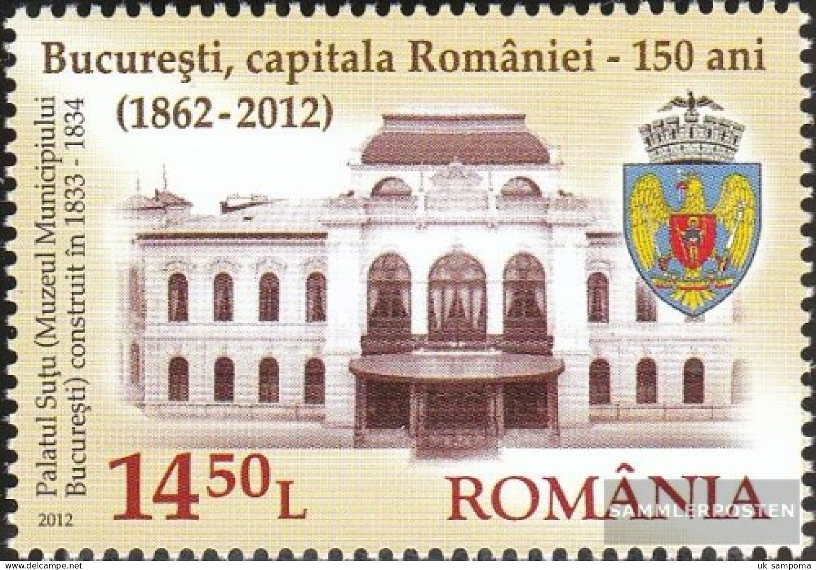 Romania 6597 (complete Issue) Unmounted Mint / Never Hinged 2012 150 Years Bucharest - Ongebruikt