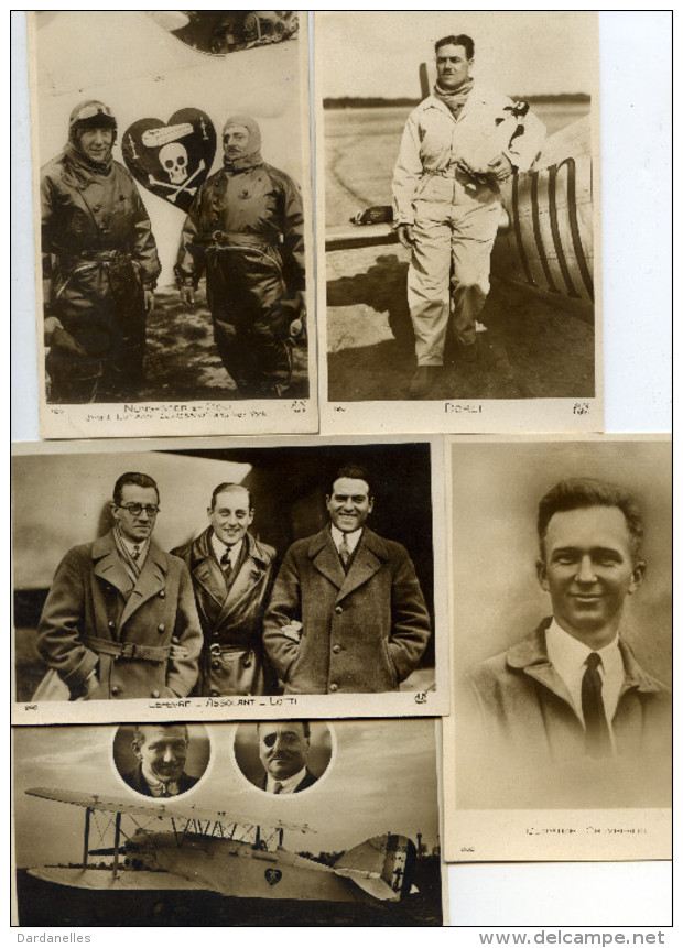 7732 - 5 Cpa Aviateurs Pionniers : Doret, Nungesser Et Coli (deux Cpa, Une Avec Avion Levasseur), Chamberlin - Airmen, Fliers