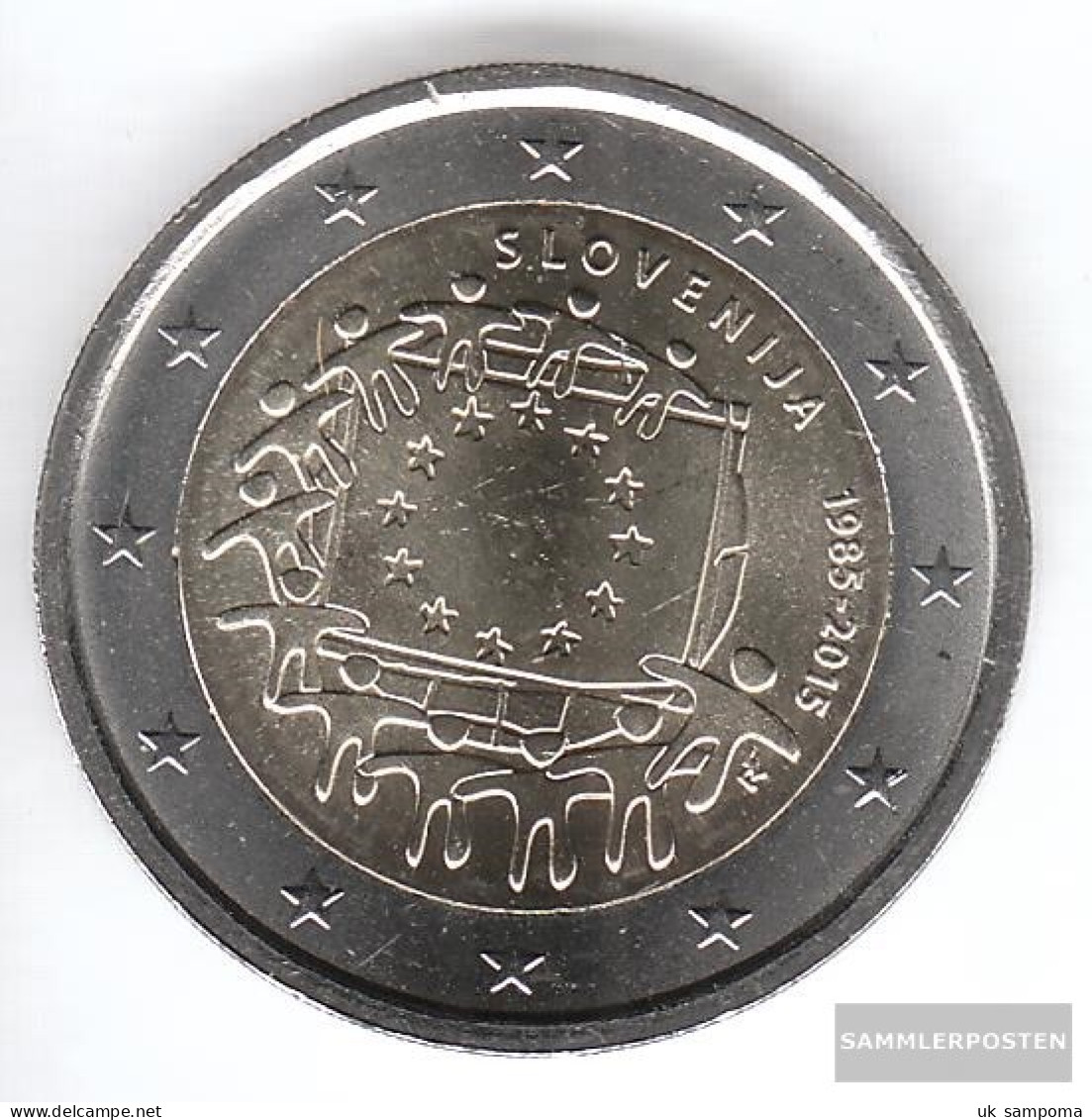 Slovenia 2015 Stgl./unzirkuliert Reprint: 1 Million. Stgl./unzirkuliert 2015 2 Euro 30 Years Europaflagge - Slovenia