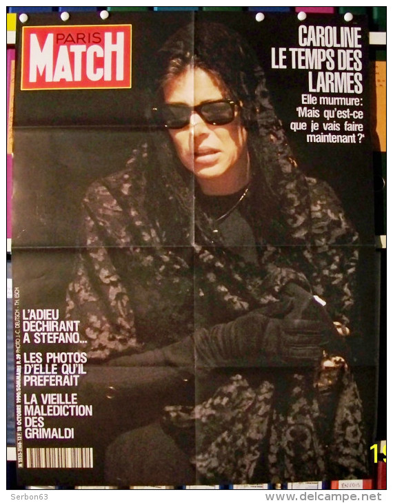 COLLECTIONNEZ AFFICHE PRESSE N°2160 DU 18 10 1990 PARIS MATCH 60X78 L'ADIEU A STEPHANO MONACO CAROLINE LE TEMPS DES LARM - Posters