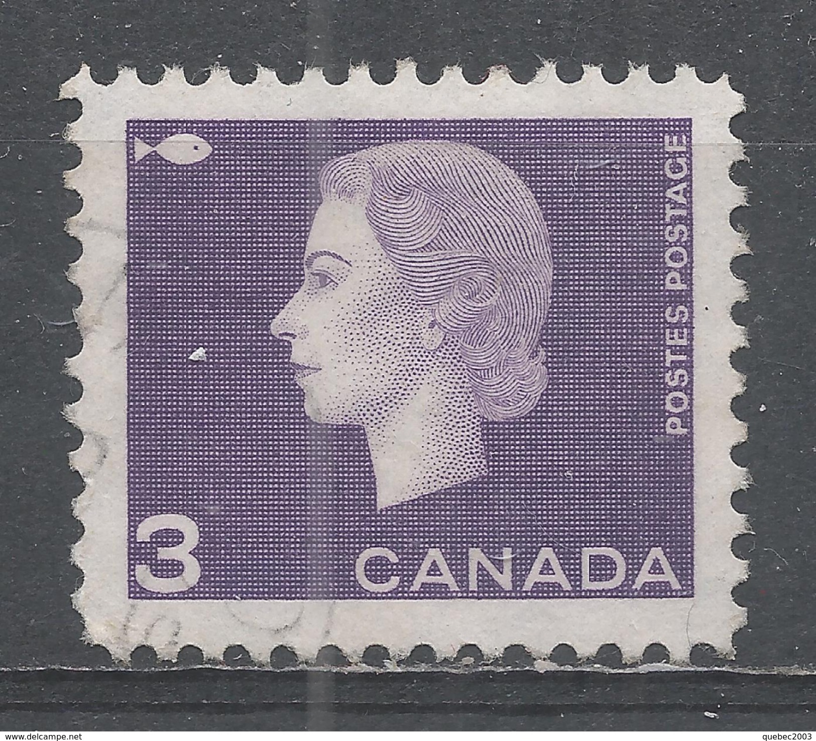 Canada 1963. Scott #403 (U) Queen Elizabeth II And Fish - Oblitérés