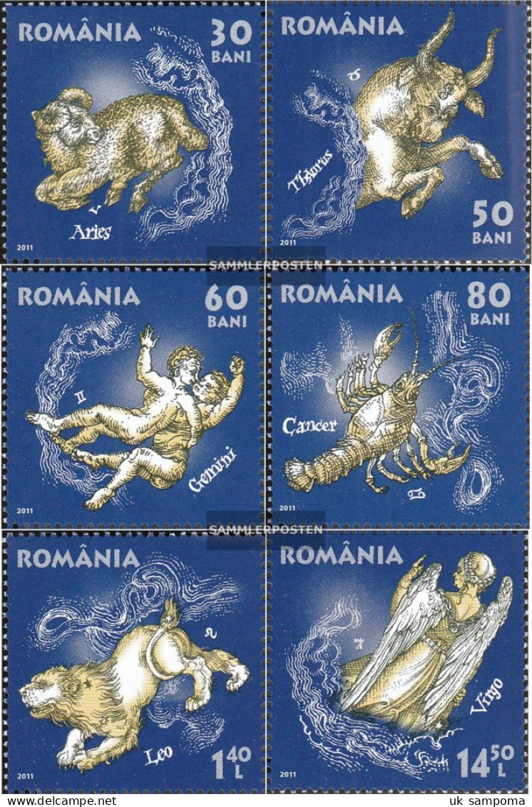 Romania 6524-6529 (complete Issue) Unmounted Mint / Never Hinged 2011 Zodiac - Nuovi