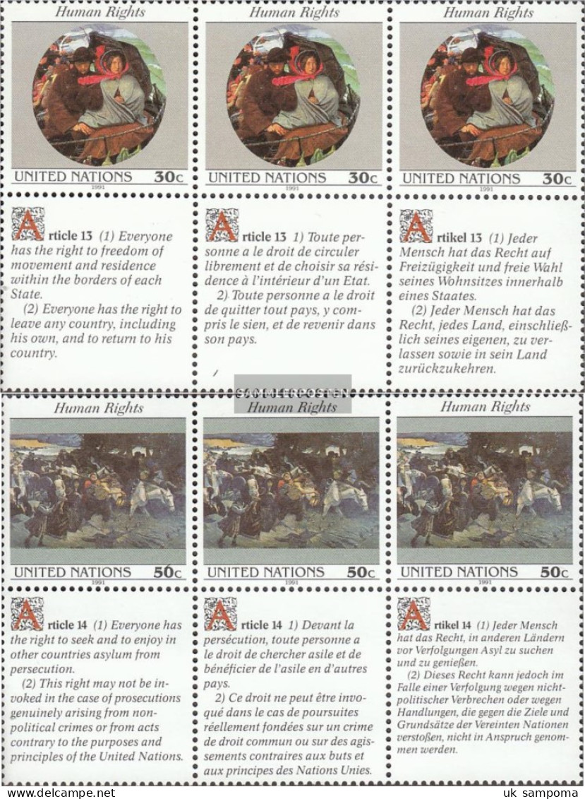 UN - New York 623-624 Sechserblocks (complete Issue) Unmounted Mint / Never Hinged 1991 Human Rights - Unused Stamps