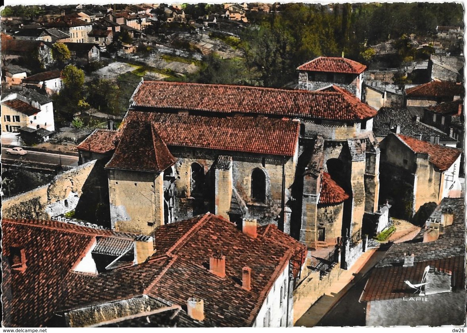 En Avion Au Dessus De Roquefort (Landes) - L'Eglise - Vue Générale - Edition Lapie - Carte Colorisée - Roquefort