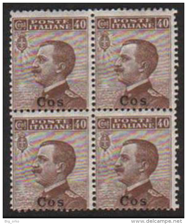 Italia - Isole Egeo: Coo - 40 C. Bruno (Blocco Di Quattro) - 1912 - Aegean (Coo)