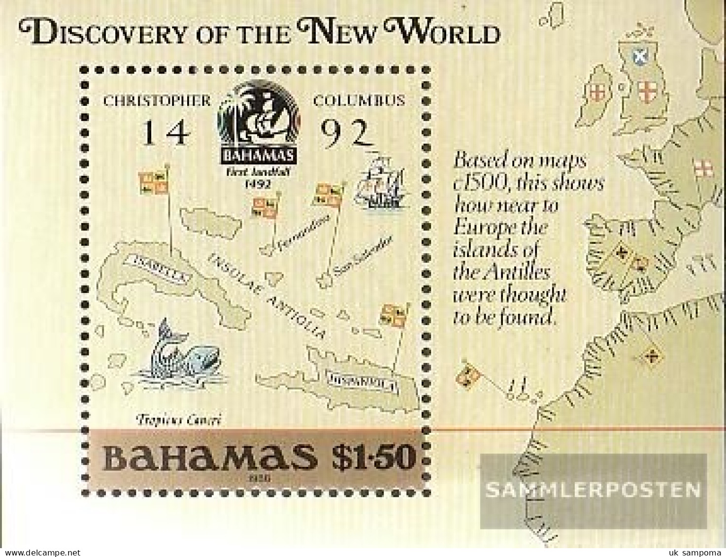 Bahamas Block53 (complete Issue) Unmounted Mint / Never Hinged 1988 Discovery America - Bahamas (1973-...)