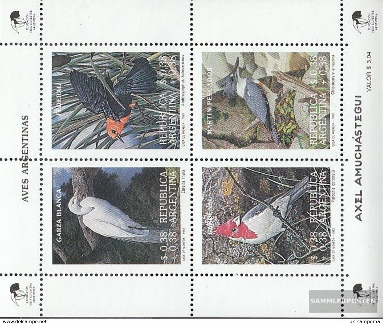 Argentina Block55 (complete Issue) Unmounted Mint / Never Hinged 1993 Locals Birds - Blocks & Sheetlets